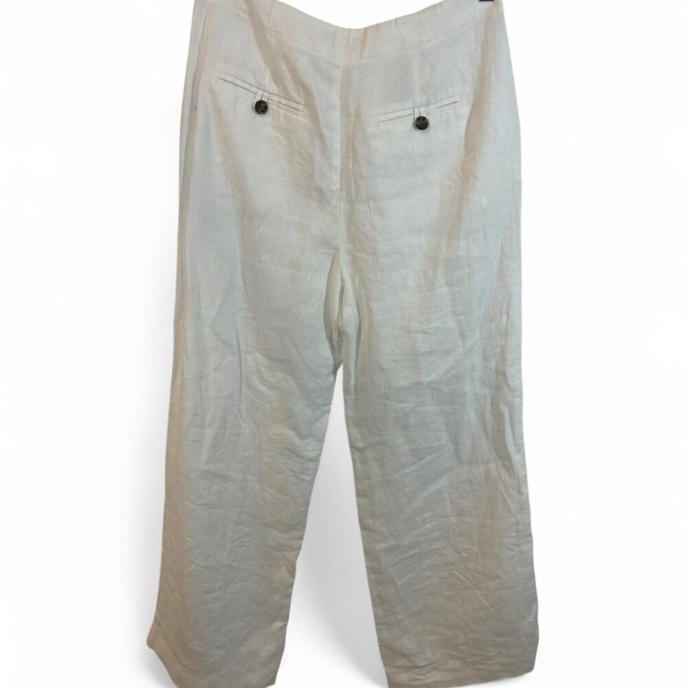 Boden 100% White Linen Tailored Trousers, Size 6 - Picture 5 of 7